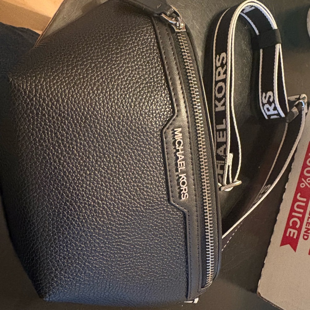 Michael Kors Black Textured Belt Bag
